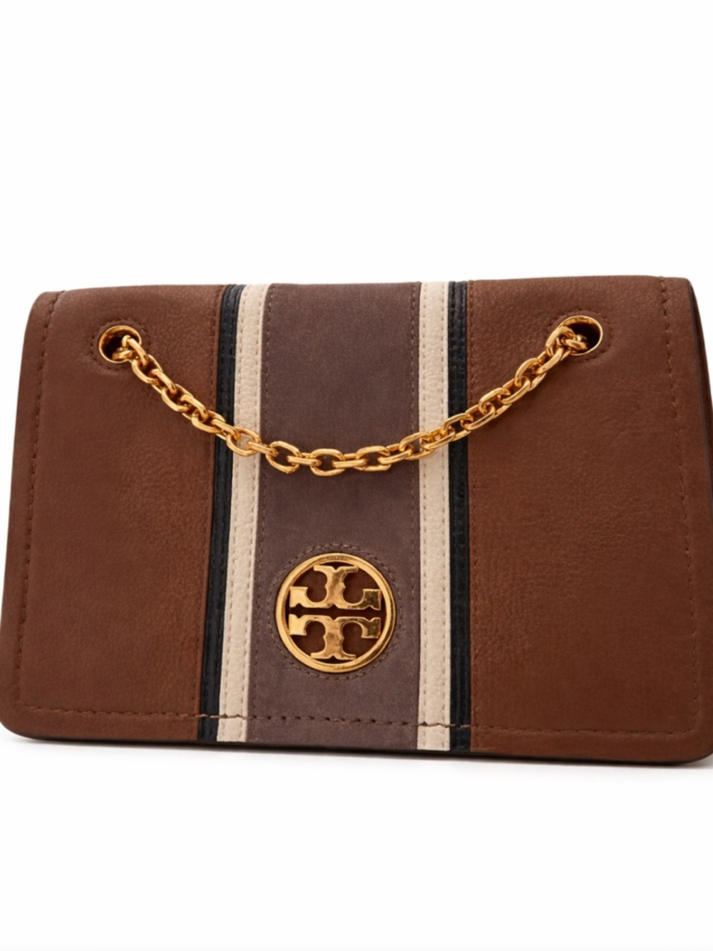 Tory Burch Carson Stripe Convertible Leather Shoulder Bag